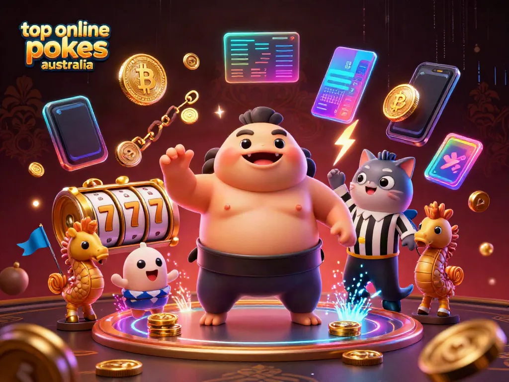 Experience the thrill of top online pokies Australia with an exciting underwater casino scene featuring a fugu and vibrant elements.